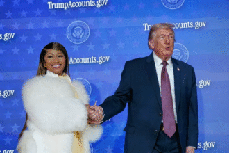 Nicki Minaj speaking at public event amid Trump accounts controversy