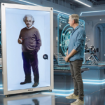 Ailias Einstein hologram avatar conversational AI 85 inch Max VIP display life size 3D projection