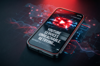 Downdetector graph showing YouTube down outage spike February 17 2026