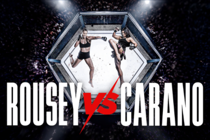 Gina Carano vs Ronda Rousey promotional fight poster Netflix May 16 2026