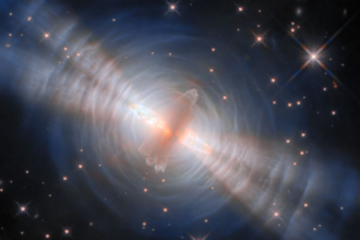 Hubble Space Telescope image of the Egg Nebula showing bipolar outflows