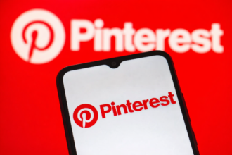 Pinterest logo on smartphone screen