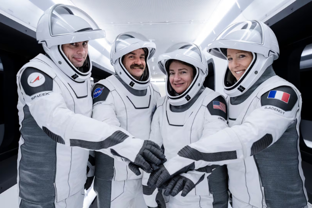 SpaceX Falcon 9 launching Crew-12 mission