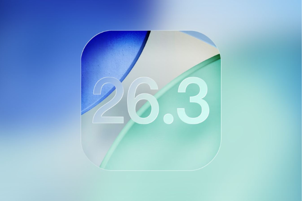 iPhone screen displaying iOS 26.3 update notification