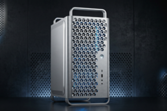 Mac Pro discontinued 2019 tower aluminum design front view