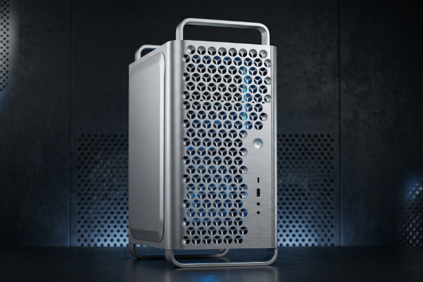 Mac Pro discontinued 2019 tower aluminum design front view