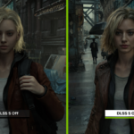 DLSS 5 AI rendering comparison showing photorealistic lighting on RTX 50 series GPU