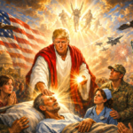 Trump Jesus image AI generated symbolic scene
