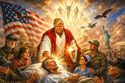 Trump Jesus image AI generated symbolic scene
