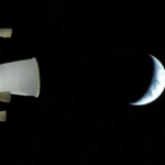 where is Artemis II now Orion trajectory Moon