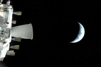 where is Artemis II now Orion trajectory Moon