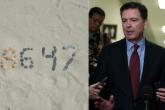 James Comey indicted seashell post 8647 Trump threat 2026