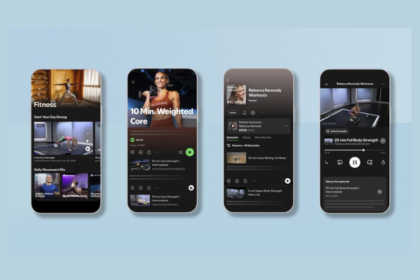 Spotify Peloton guided workouts Fitness hub app interface 2026
