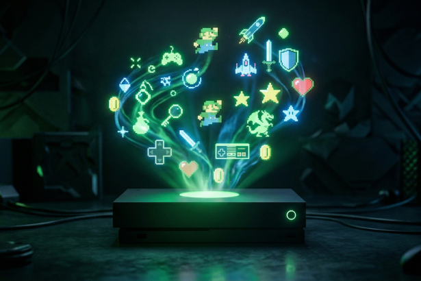 Xbox news store interface showing classic games