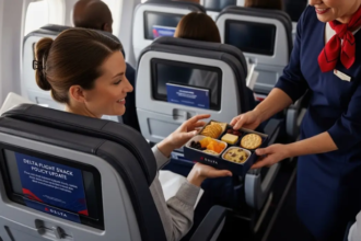 Delta flight snack policy 2026 beverage cart service eliminated short haul