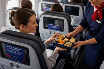 Delta flight snack policy 2026 beverage cart service eliminated short haul