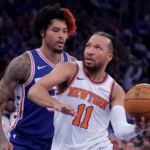 76ers vs Knicks Game 1 2026 Jalen Brunson 35 points playoff
