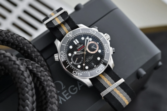Omega Seamaster 007 First Light watch 2026 Diver 300M Chronograph black ceramic NATO strap