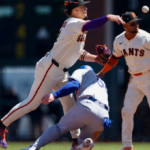 Rafael Devers Giants vs Dodgers home run Dodger Stadium May 11 2026