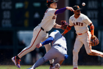 Rafael Devers Giants vs Dodgers home run Dodger Stadium May 11 2026