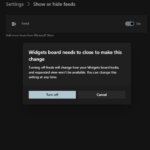 Microsoft MSN feed Windows widgets disabled view