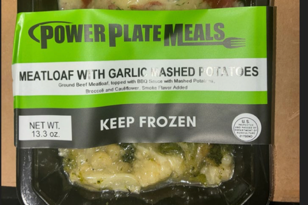Power Plate Meals recall frozen meatloaf package