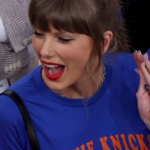 Taylor Swift NBA Finals 2026 Stevie Knicks shirt courtside MSG Haim sisters Game 4