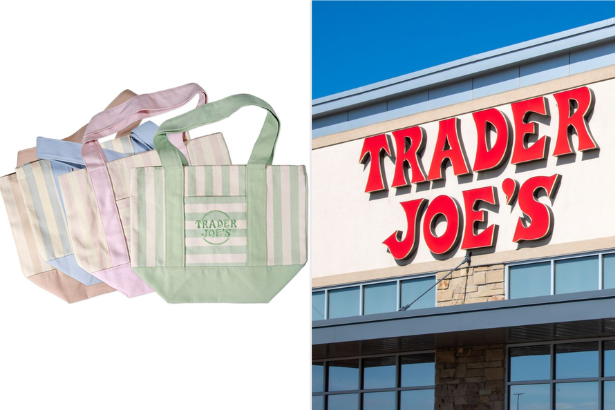 Trader Joe's tote bag 2026 striped mini canvas pastel colors June 17 release