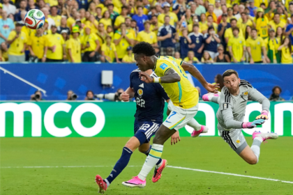Scotland vs Brazil 2026 Vinicius Junior goal celebration Miami