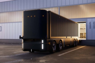 Humble Hauler Freight autonomous truck transporting cargo with AI-powered logistics technology and smart freight management.