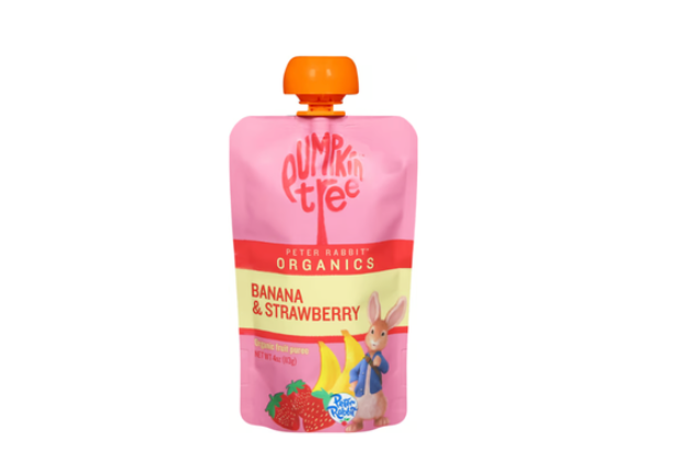 PT Organics fruit pouch recall Pumpkin Tree Peter Rabbit Organics Banana Strawberry 2026