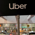 Uber app interface with European city map background