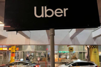 Uber app interface with European city map background