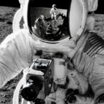Apollo 12 astronaut Alan Bean on the lunar surface