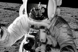 Apollo 12 astronaut Alan Bean on the lunar surface