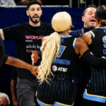 Enes Kanter Freedom being escorted from Fever vs Sky game