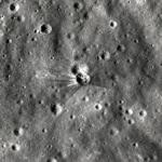 SpaceX upper stage Moon impact crater photographed by NASA's Lunar Reconnaissance Orbiter