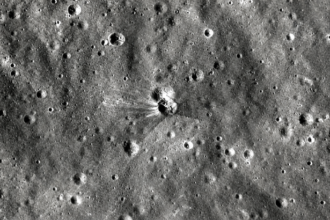 SpaceX upper stage Moon impact crater photographed by NASA's Lunar Reconnaissance Orbiter