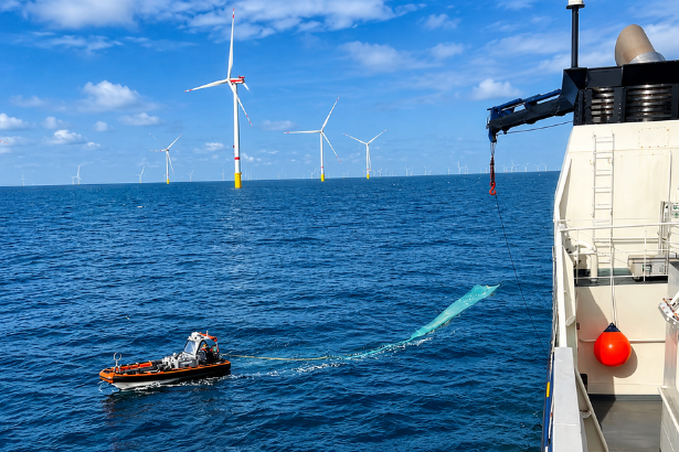 Wind turbine blade North Sea - offshore turbines at sea