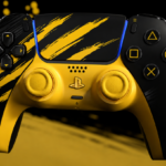 Wolverine PS5 controller beside the Battle Yellow PS5 Digital Edition