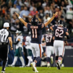 Eagles vs Bears Case Keenum celebrating Chicago victory