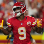 Chiefs vs Broncos Patrick Mahomes during NFL game action