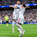 Real Madrid vs Inter players celebrate during the Champions League opener
