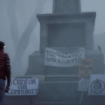 Silent Hill Townfall set in a foggy Scottish coastal village