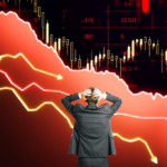 Stock market crash chart showing rising investor concern and market volatility