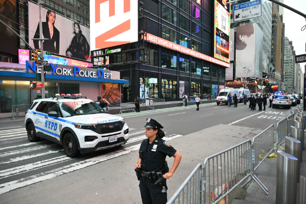 Times Square stabbing scene near West 42nd Street and Seventh Avenue
