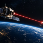 US on orbit space control capabilities represented by a military satellite orbiting Earth.