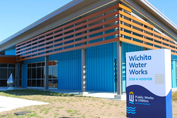 Municipal water pipes and infrastructure representing Wichita's water distribution system.