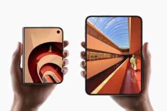 iPhone Duo unfolded showing its 7.6-inch inner display