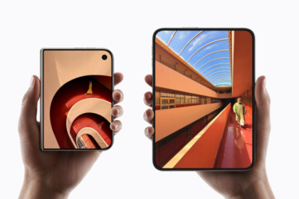 iPhone Duo unfolded showing its 7.6-inch inner display
